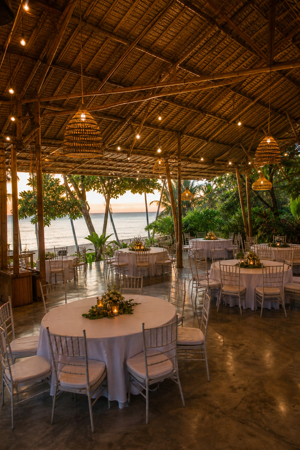 Function hall set up for an event at Palm Coast Beach Resort