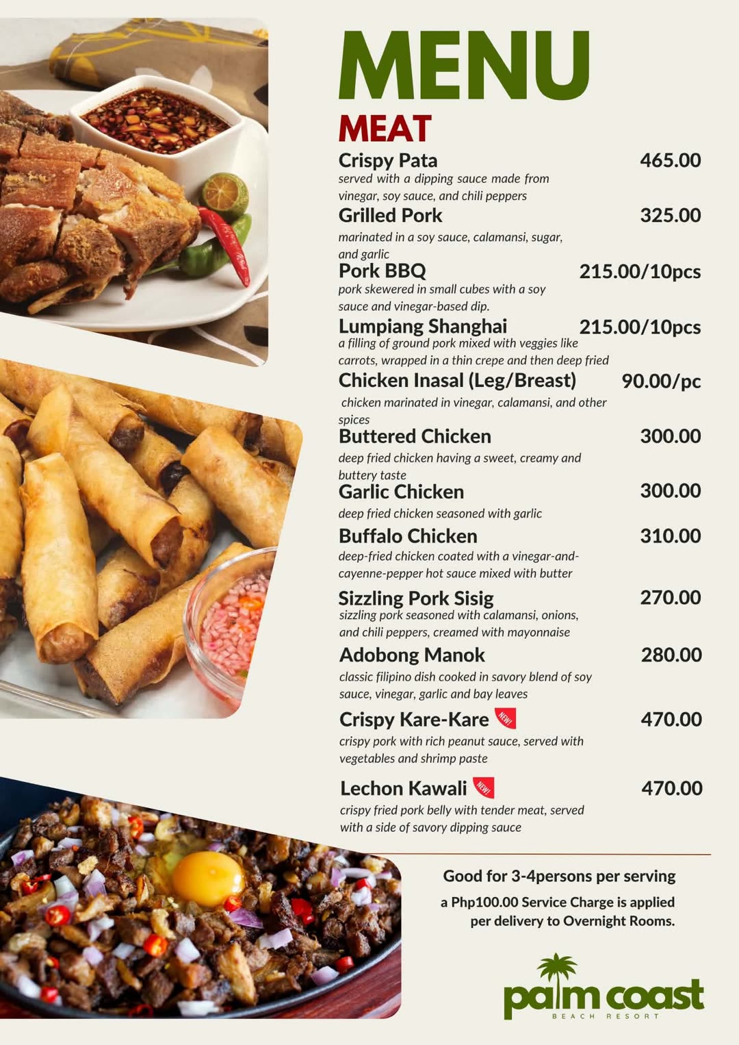 Meat menu card